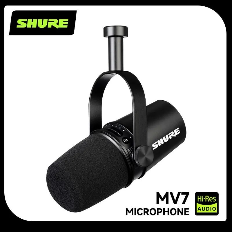 Audio Interface Usb - Shure MV7 Hybrid USB/XLR Dynamic Microphone