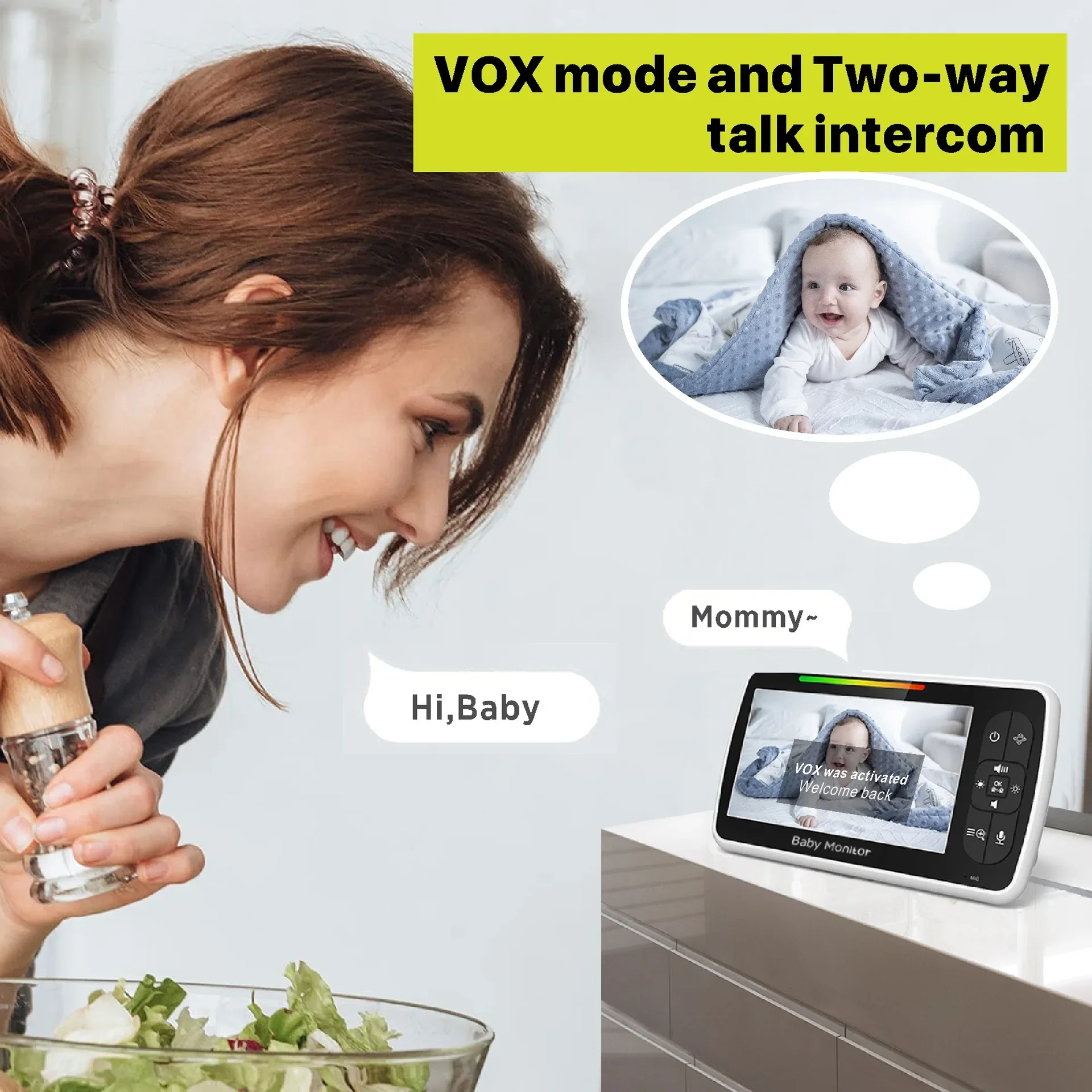 5.0 Inch Video Baby Monitor Wi - огляд і ціна Zoom Audio Music