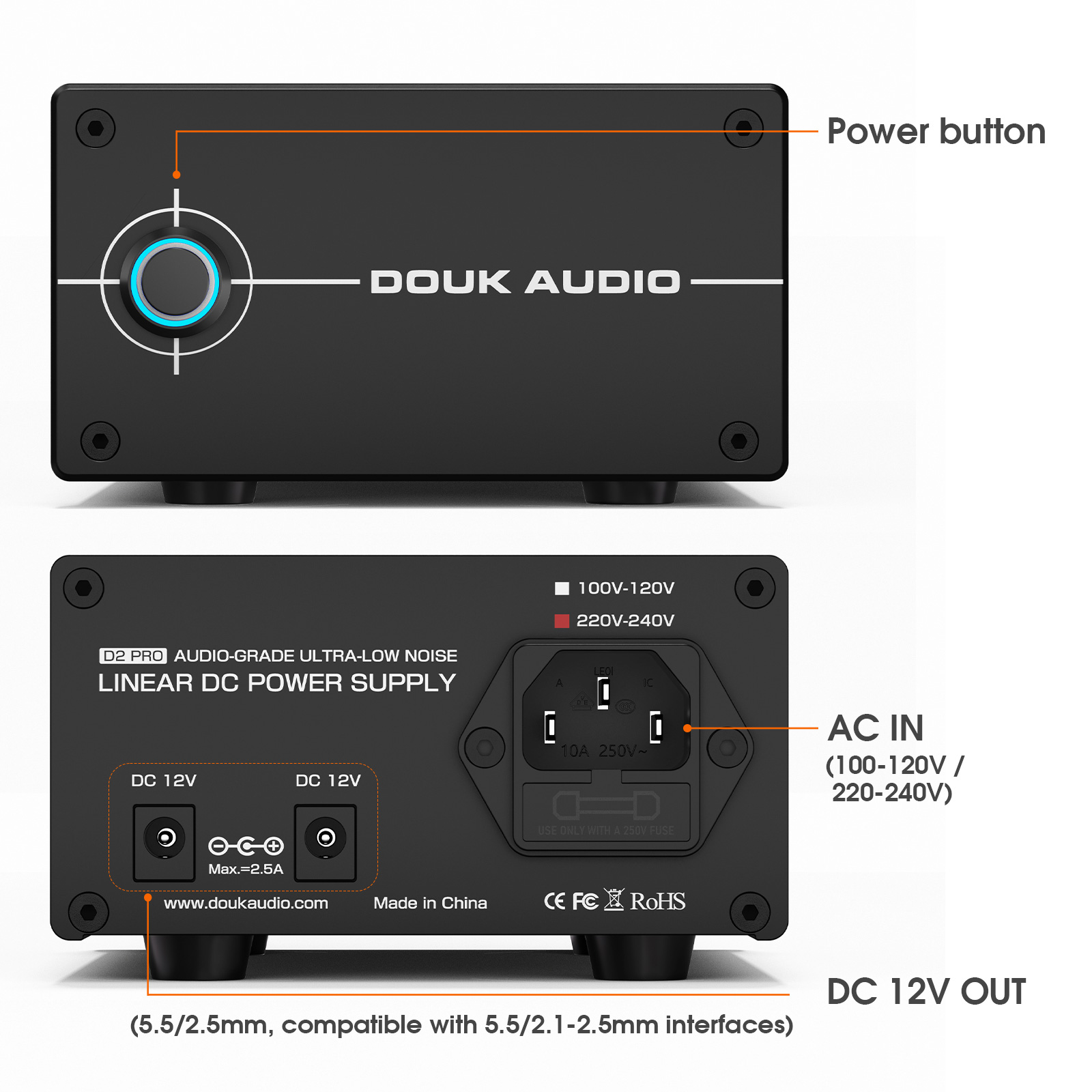 Douk Audio DC 12V 35W Regulate - огляд і ціна Headphone Amplifier Dac