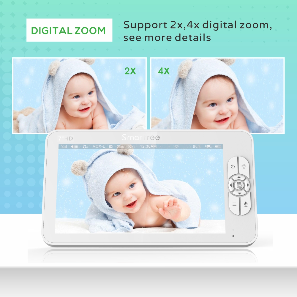 7.0 Inch HD Video Baby Monitor - огляд і ціна Zoom Audio Music