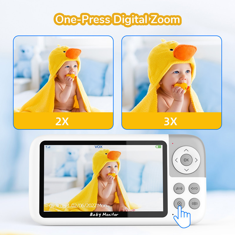 5 Inch 1080P LCD Baby Monitor  - огляд і ціна Zoom Audio Music